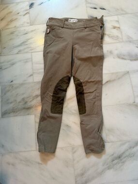 Tailored Sportsman Tan Show Breeches Woman’s Size 26- Side Zip- Mid Rise